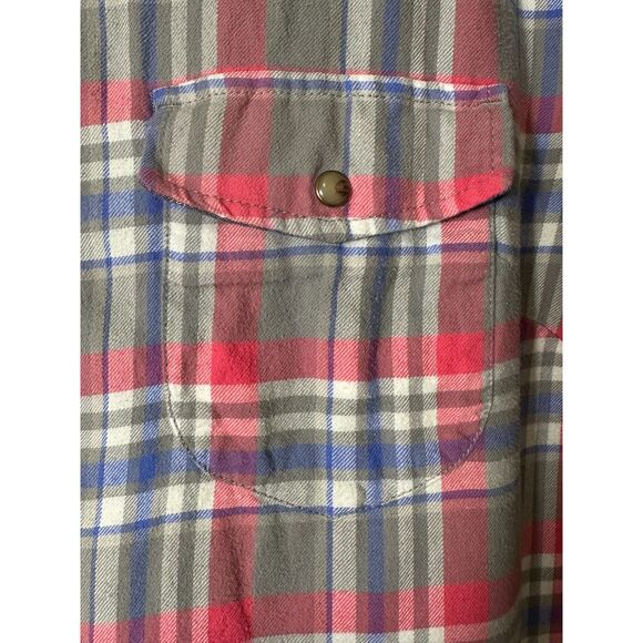 Zach's Girlfriend Bea Long Sleeve Snap Up Shirt Blue/Pink/Gray Flannel Size XL - Picture 3 of 5
